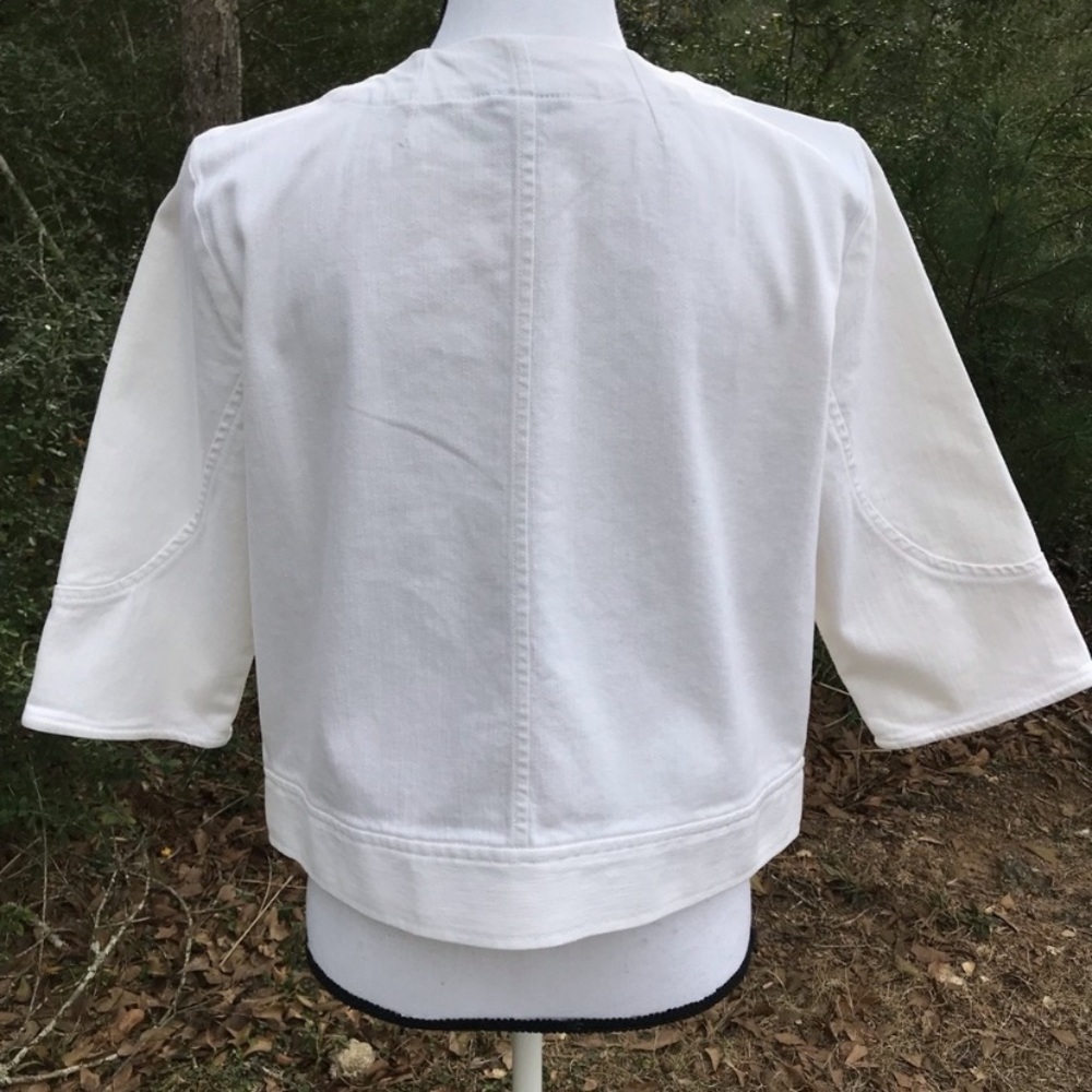 Apostrophe Denim Stretch White Jean Jacket Size 12 - Picture 9 of 9